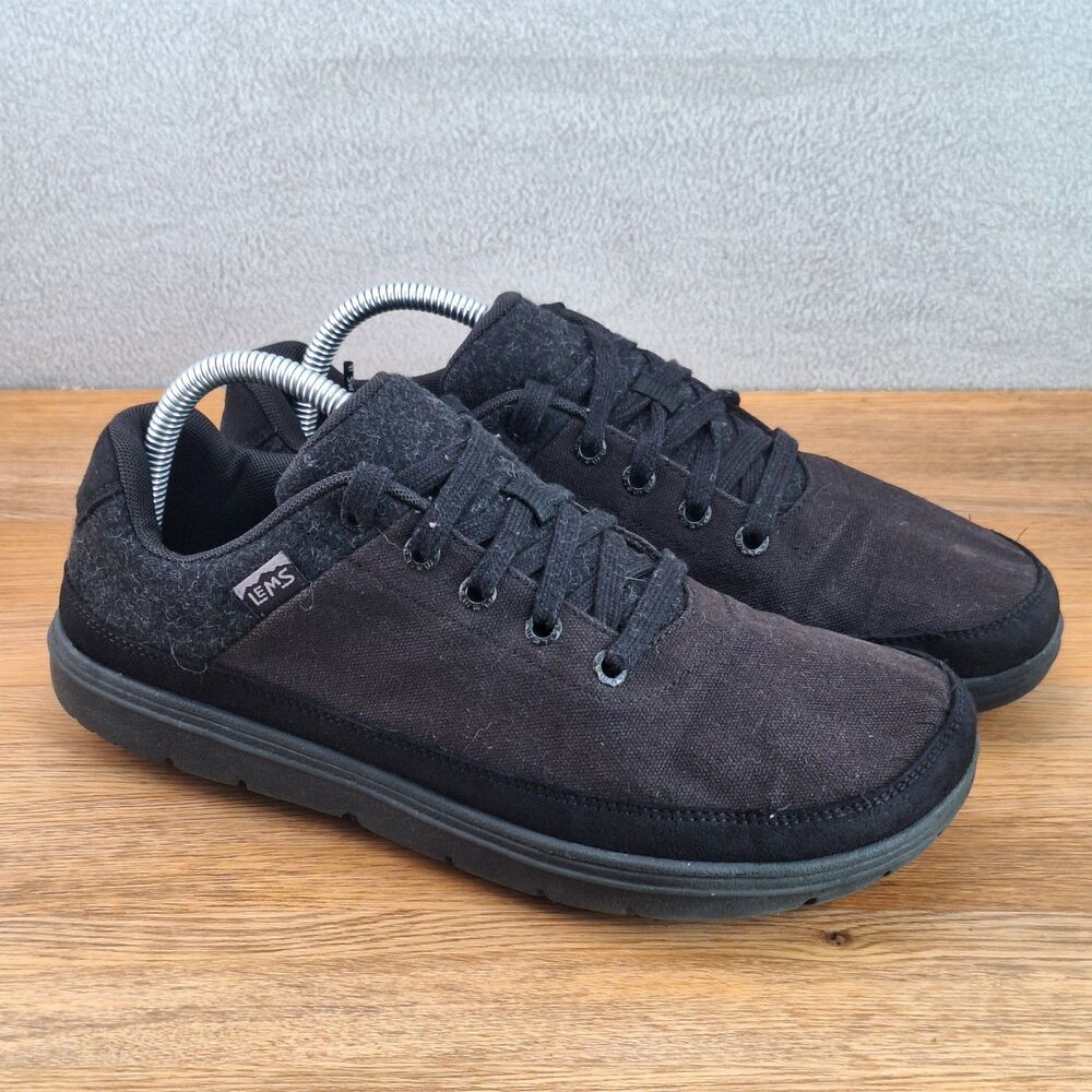 Lems Chillum Men's 8.5 Women's 10 Barefoot Sneakers Black Cotton Lightweight